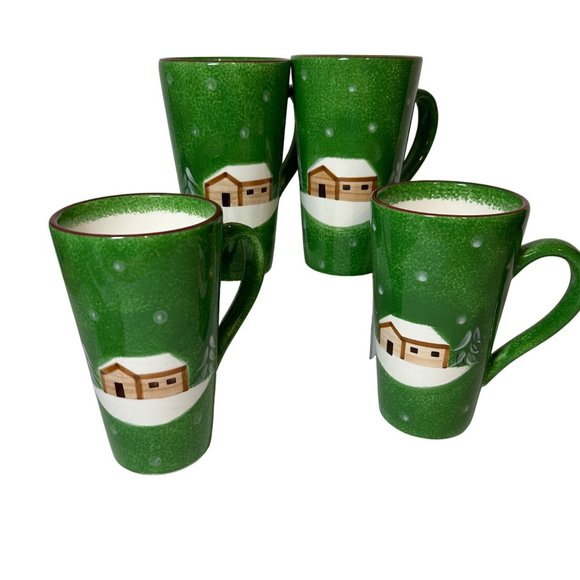 Macy's Dining Set Of 4 Vintage Macys The Cellar Log Cabin Christmas